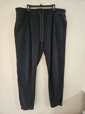 Eddie Bauer Fleece Black Drawstring Jogger Pants